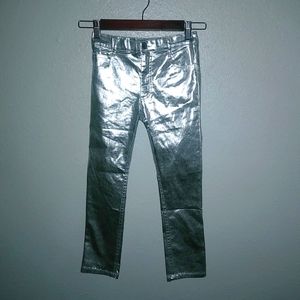 365 Kids 7 Girls Y2K Silver Straight Pocketed  Pants Kids